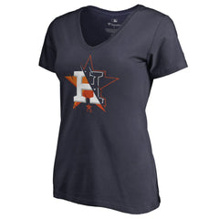 Houston Astros Women's X-Ray V-Neck T-Shirt Navy