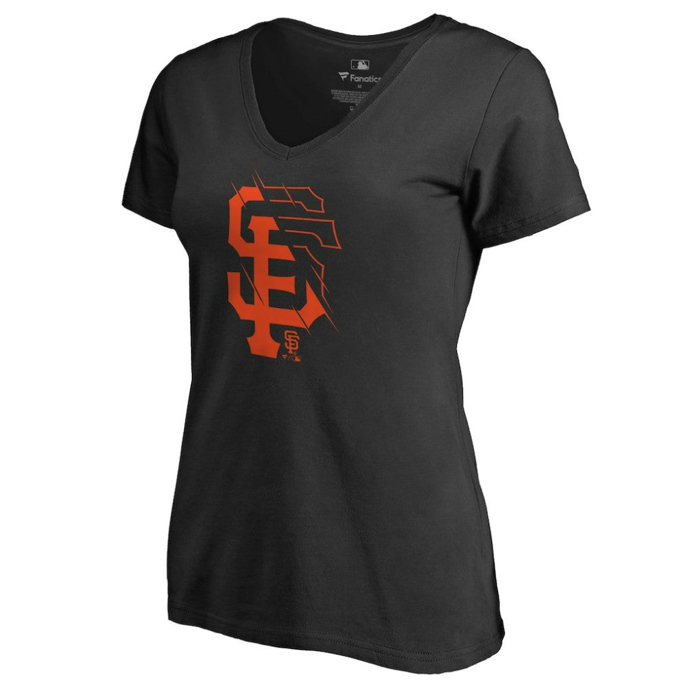 San Francisco Giants Women's X-Ray V-Neck T-Shirt Black