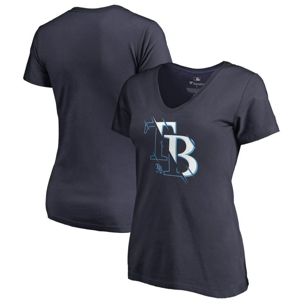 Tampa Bay Rays Women's X-Ray V-Neck T-Shirt Navy