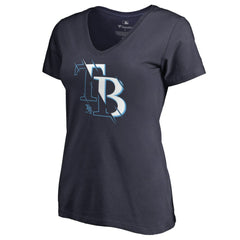 Tampa Bay Rays Women's X-Ray V-Neck T-Shirt Navy