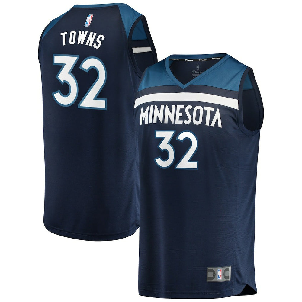 Karl-Anthony Towns Minnesota Timberwolves Fast Break Replica Player Jersey Navy - Icon Edition