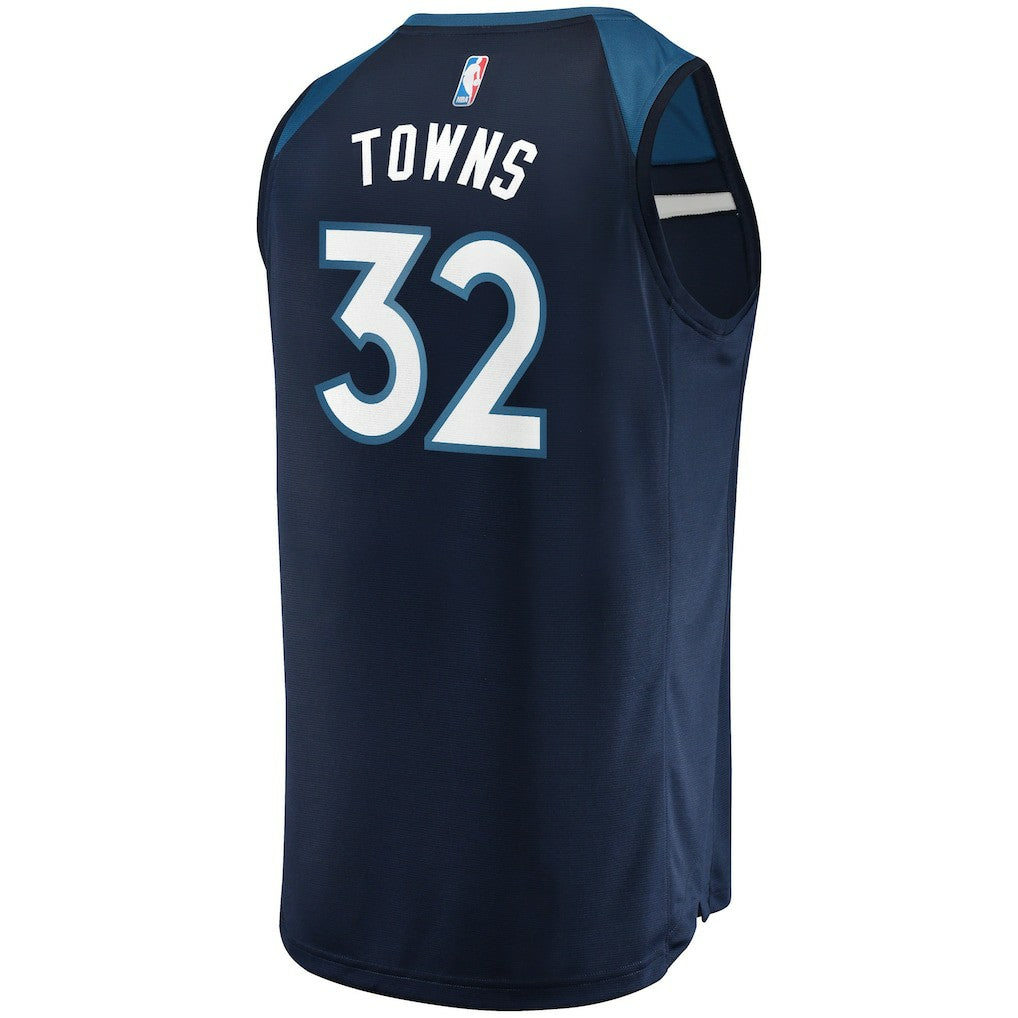Karl-Anthony Towns Minnesota Timberwolves Fast Break Replica Player Jersey Navy - Icon Edition