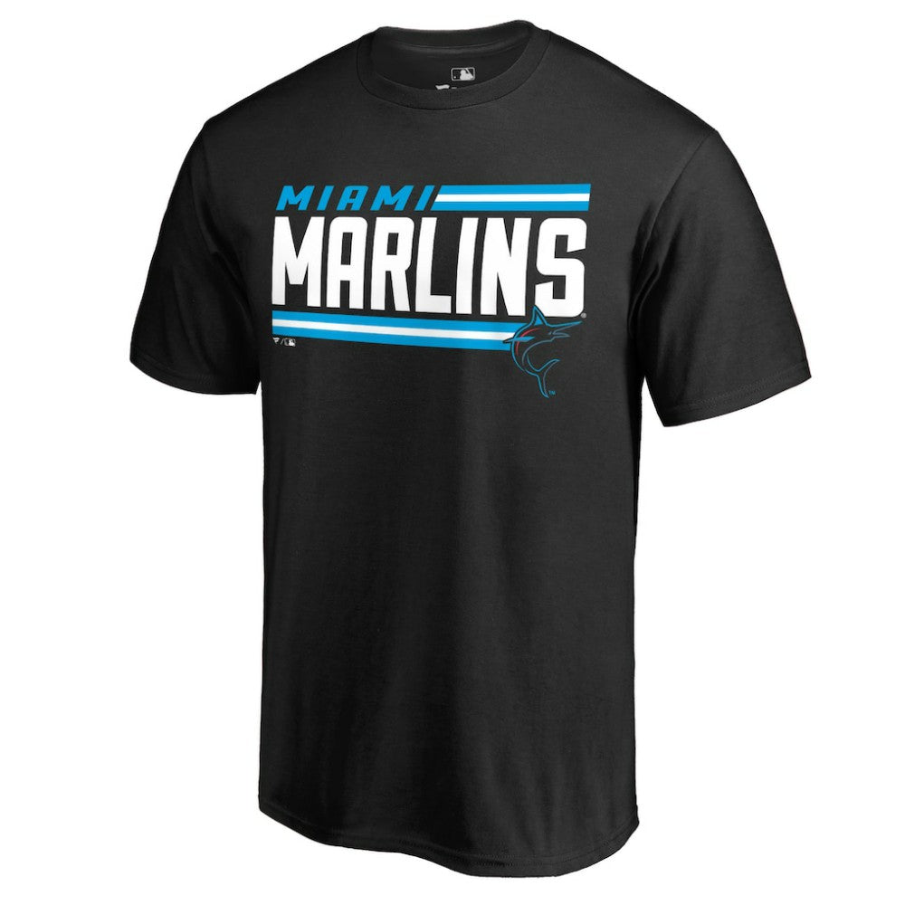 Miami Marlins Onside Stripe T-Shirt Black