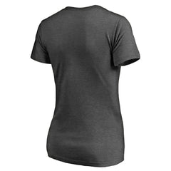 Chicago Cubs Women's Charcoal Stack V-Neck T-Shirt Ash