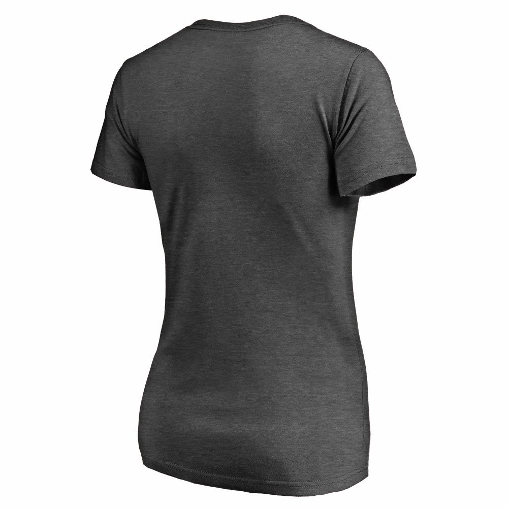 Kansas City Royals Women's Charcoal Stack V-Neck T-Shirt Ash