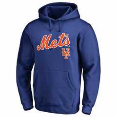 New York Mets Team Lockup Fitted Pullover Hoodie Royal