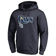 Tampa Bay Rays Team Lockup Fitted Pullover Hoodie Navy