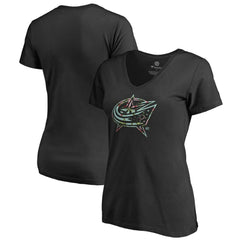 Columbus Blue Jackets Women's Lovely V-Neck T-Shirt Black