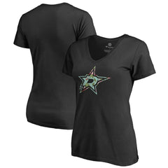Dallas Stars Women's Lovely V-Neck T-Shirt Black