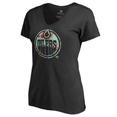 Edmonton Oilers Women's Lovely V-Neck T-Shirt Black