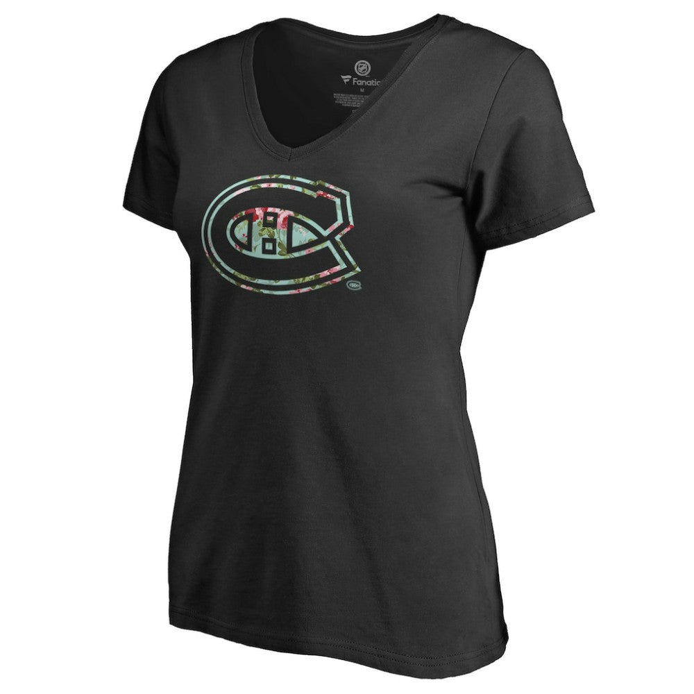 Montreal Canadiens Women's Lovely V-Neck T-Shirt Black