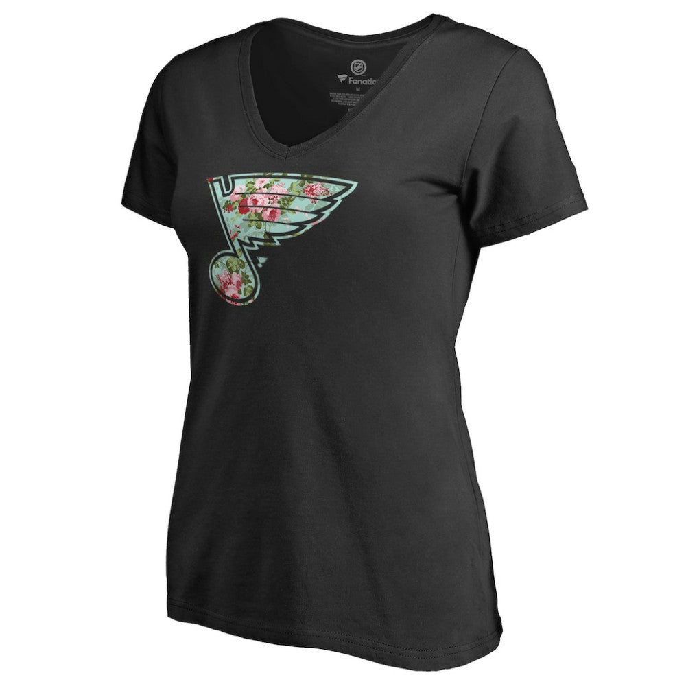 St. Louis Blues Women's Lovely V-Neck T-Shirt Black