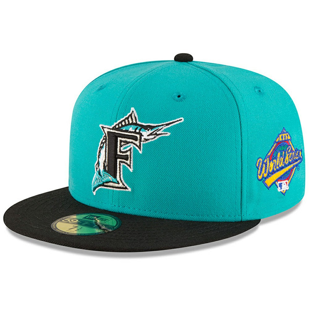 Florida Marlins World Series Wool 59FIFTY Fitted Hat Aqua | New Era