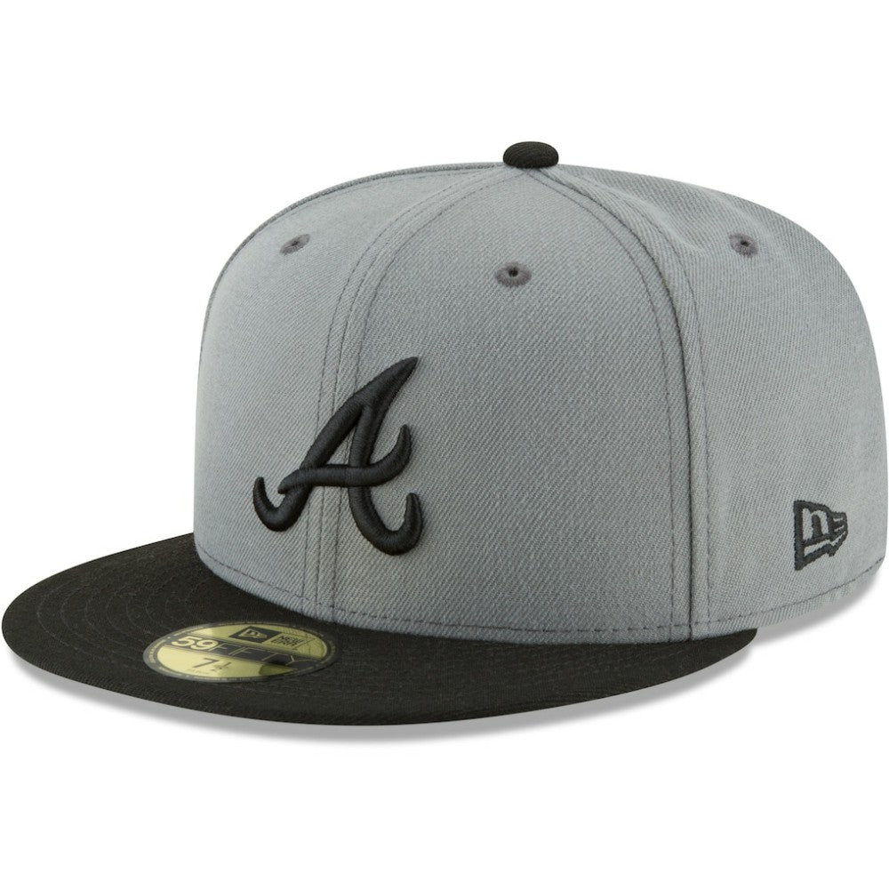 Atlanta Braves Two-Tone 59FIFTY Fitted Hat Gray/Black | New Era