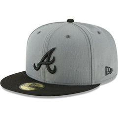 Atlanta Braves Two-Tone 59FIFTY Fitted Hat Gray/Black | New Era