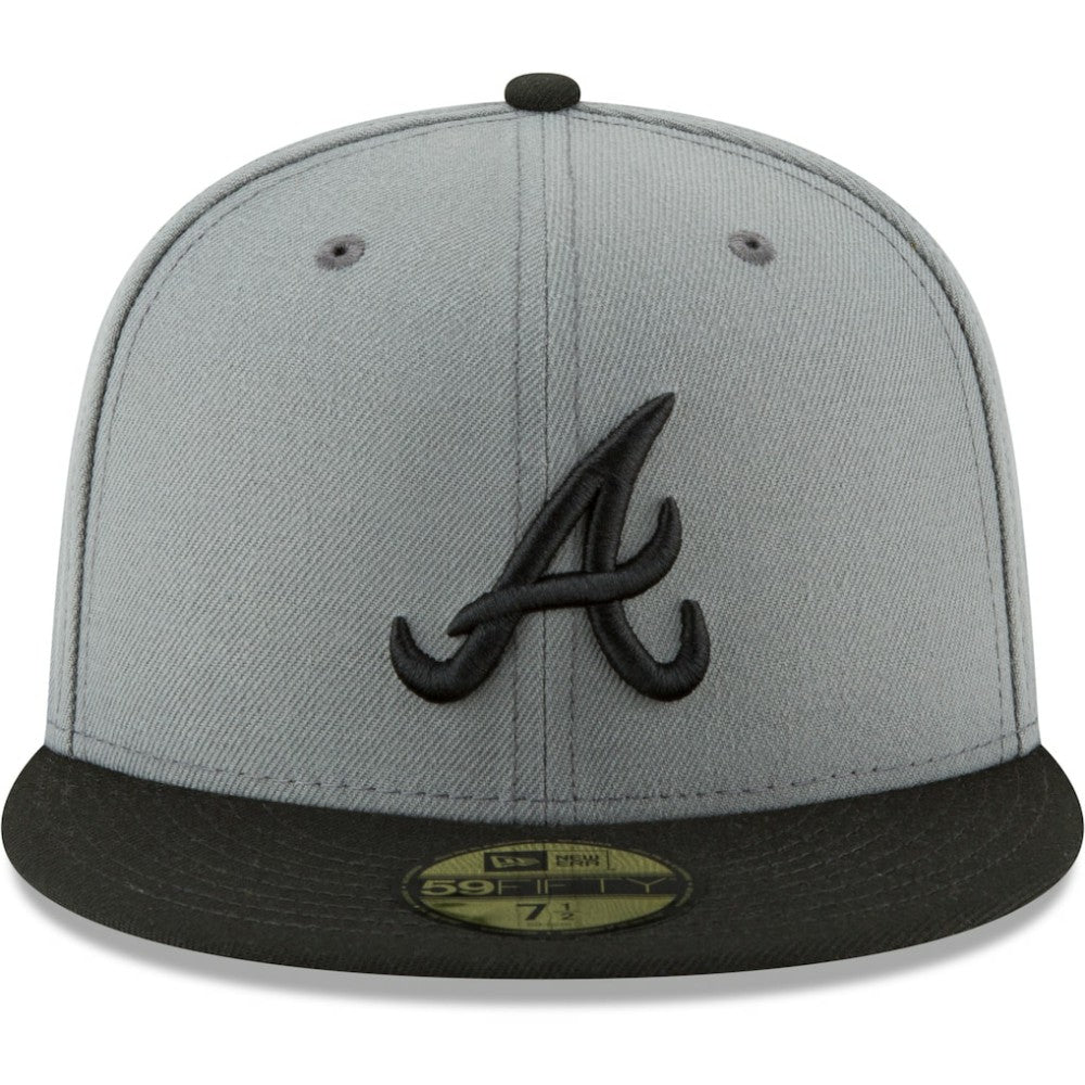 Atlanta Braves Two-Tone 59FIFTY Fitted Hat Gray/Black | New Era