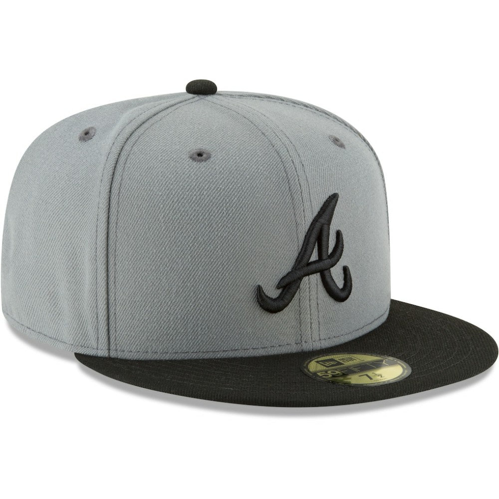 Atlanta Braves Two-Tone 59FIFTY Fitted Hat Gray/Black | New Era