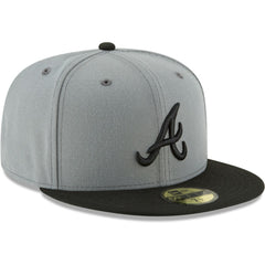 Atlanta Braves Two-Tone 59FIFTY Fitted Hat Gray/Black | New Era