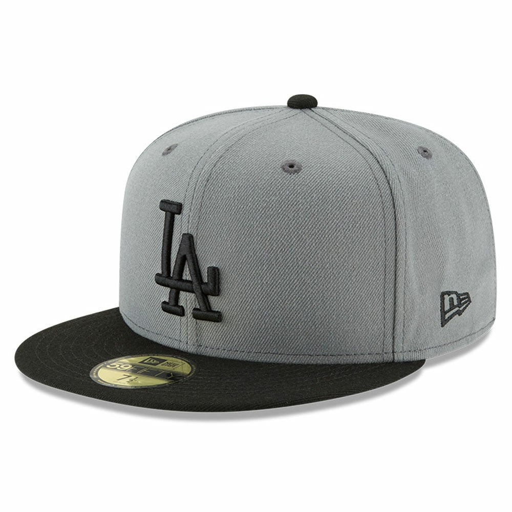 Los Angeles Dodgers Two-Tone 59FIFTY Fitted Hat Gray/Black | New Era