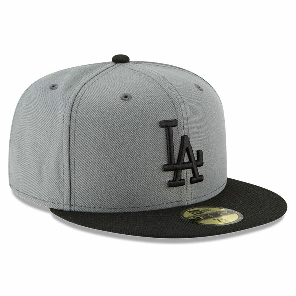 Los Angeles Dodgers Two-Tone 59FIFTY Fitted Hat Gray/Black | New Era