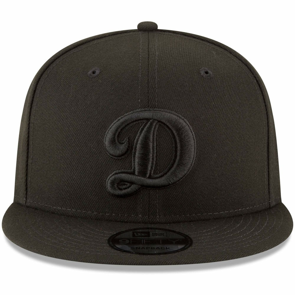 Los Angeles Dodgers Script Logo Black on Black 9FIFTY Snapback Adjustable Hat Black | New Era