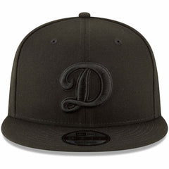 Los Angeles Dodgers Script Logo Black on Black 9FIFTY Snapback Adjustable Hat Black | New Era