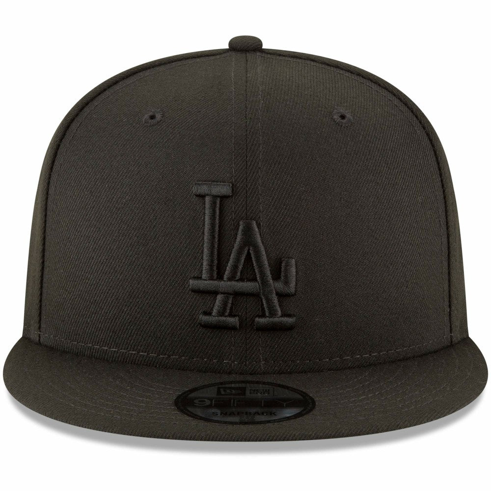Los Angeles Dodgers Black on Black 9FIFTY Team Snapback Adjustable Hat Black | New Era