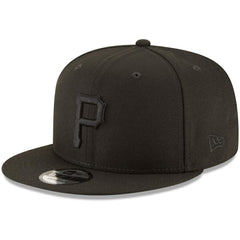 Pittsburgh Pirates Black on Black 9FIFTY Team Snapback Adjustable Hat Black | New Era