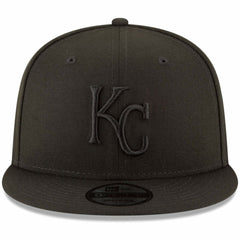 Kansas City Royals Black on Black 9FIFTY Team Snapback Adjustable Hat Black | New Era