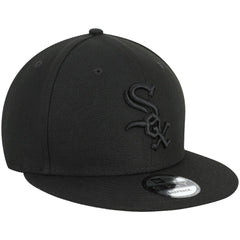 Chicago White Sox Black on Black 9FIFTY Team Snapback Adjustable Hat Black | New Era