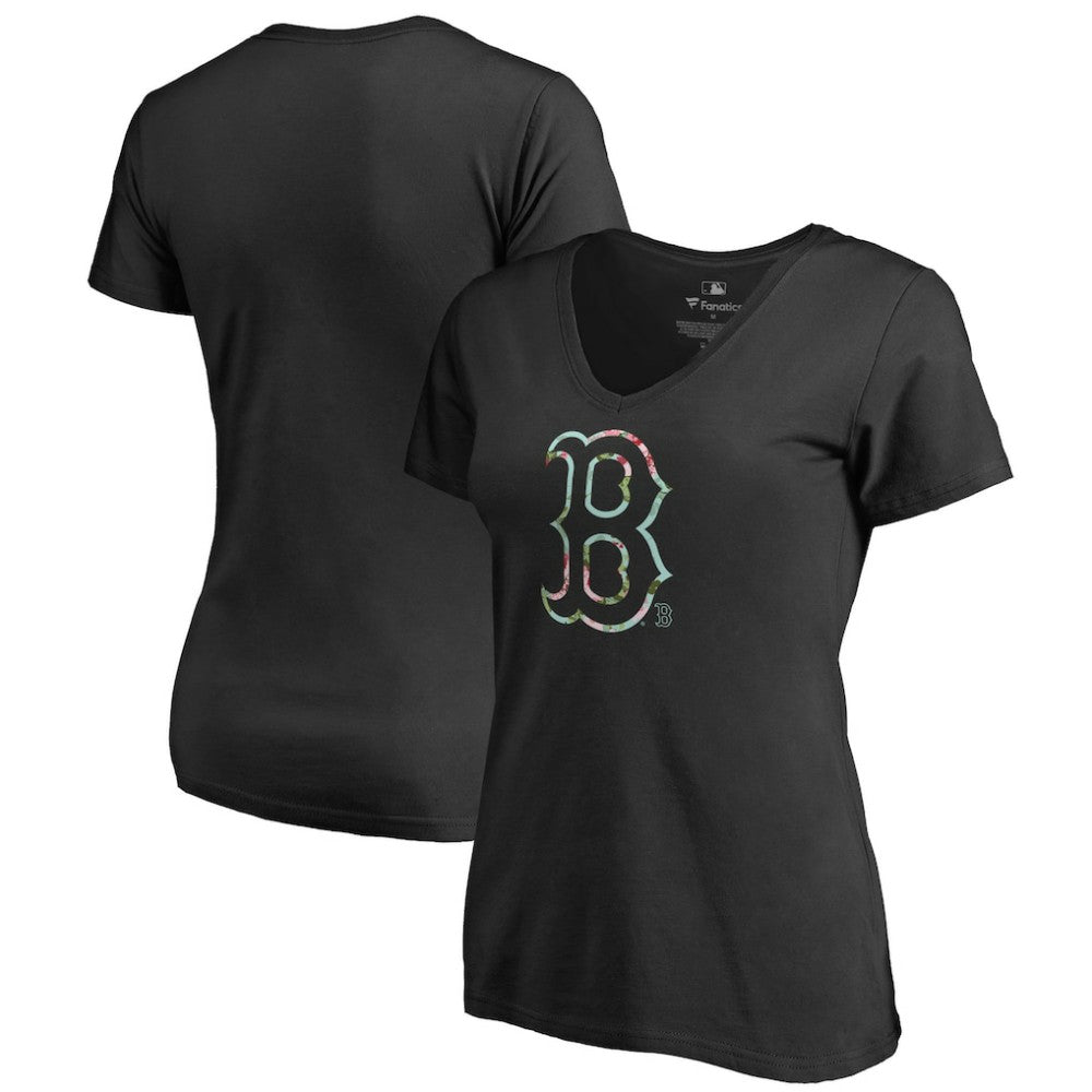 Boston Red Sox Women's Lovely V-Neck T-Shirt Black