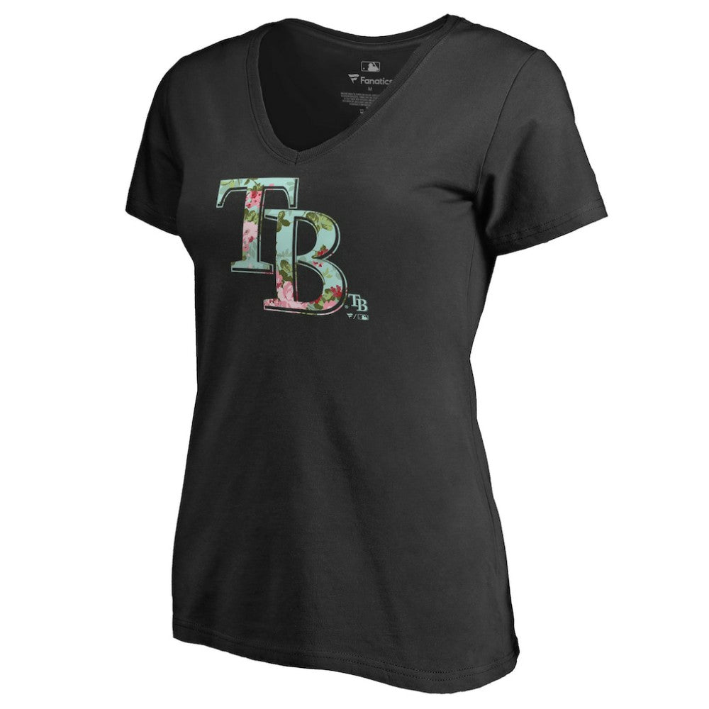 Tampa Bay Rays Women's Lovely V-Neck T-Shirt Black