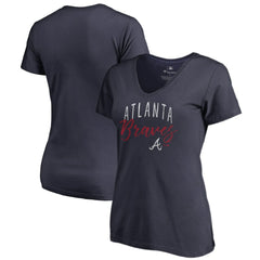 Atlanta Braves Women's Graceful V-Neck T-Shirt Navy