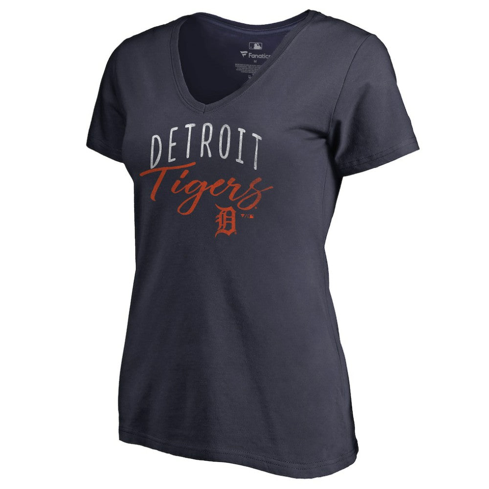 Detroit Tigers Women's Graceful V-Neck T-Shirt Navy