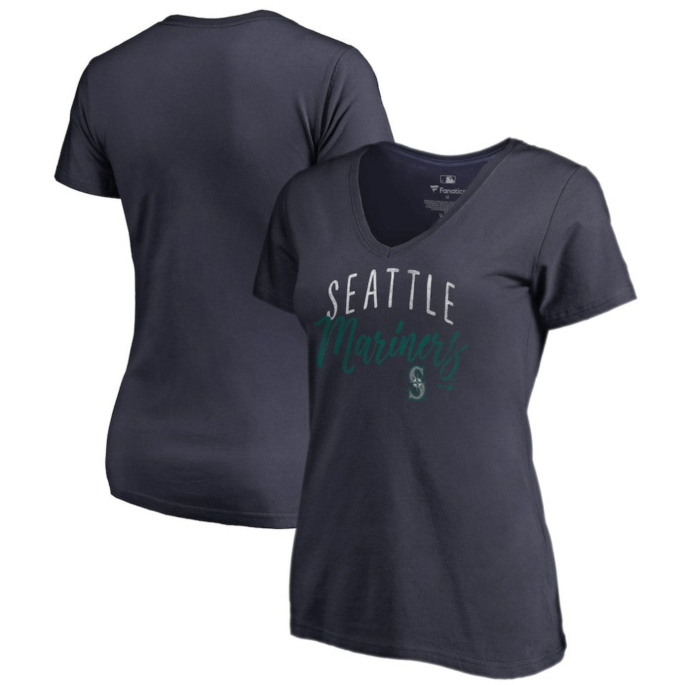 Seattle Mariners Women's Graceful V-Neck T-Shirt Navy