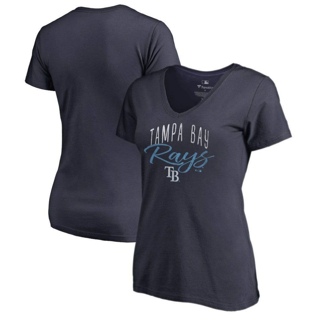 Tampa Bay Rays Women's Graceful V-Neck T-Shirt Navy