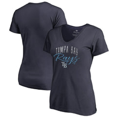Tampa Bay Rays Women's Graceful V-Neck T-Shirt Navy