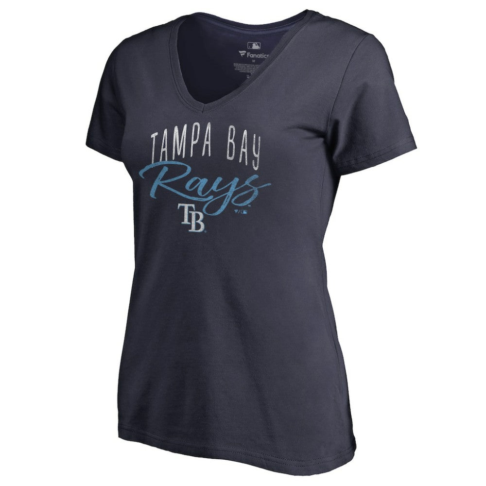 Tampa Bay Rays Women's Graceful V-Neck T-Shirt Navy