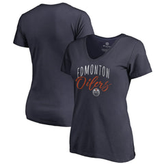 Edmonton Oilers Women's Graceful V-Neck T-Shirt Navy