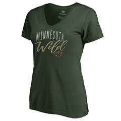 Minnesota Wild Women's Graceful V-Neck T-Shirt Green