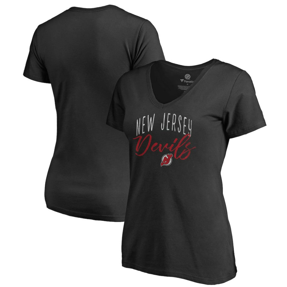 New Jersey Devils Women's Graceful V-Neck T-Shirt Black