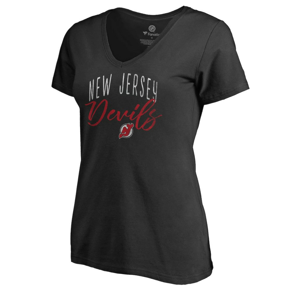 New Jersey Devils Women's Graceful V-Neck T-Shirt Black