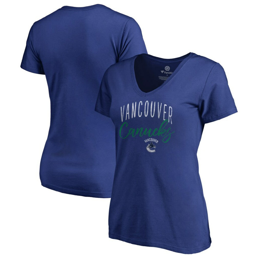 Vancouver Canucks Women's Graceful V-Neck T-Shirt Blue