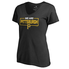 Pittsburgh Pirates Women's We Are Icon V-Neck T-Shirt Black