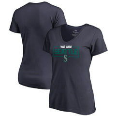 Seattle Mariners Women's We Are Icon V-Neck T-Shirt Navy