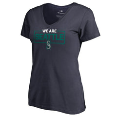 Seattle Mariners Women's We Are Icon V-Neck T-Shirt Navy