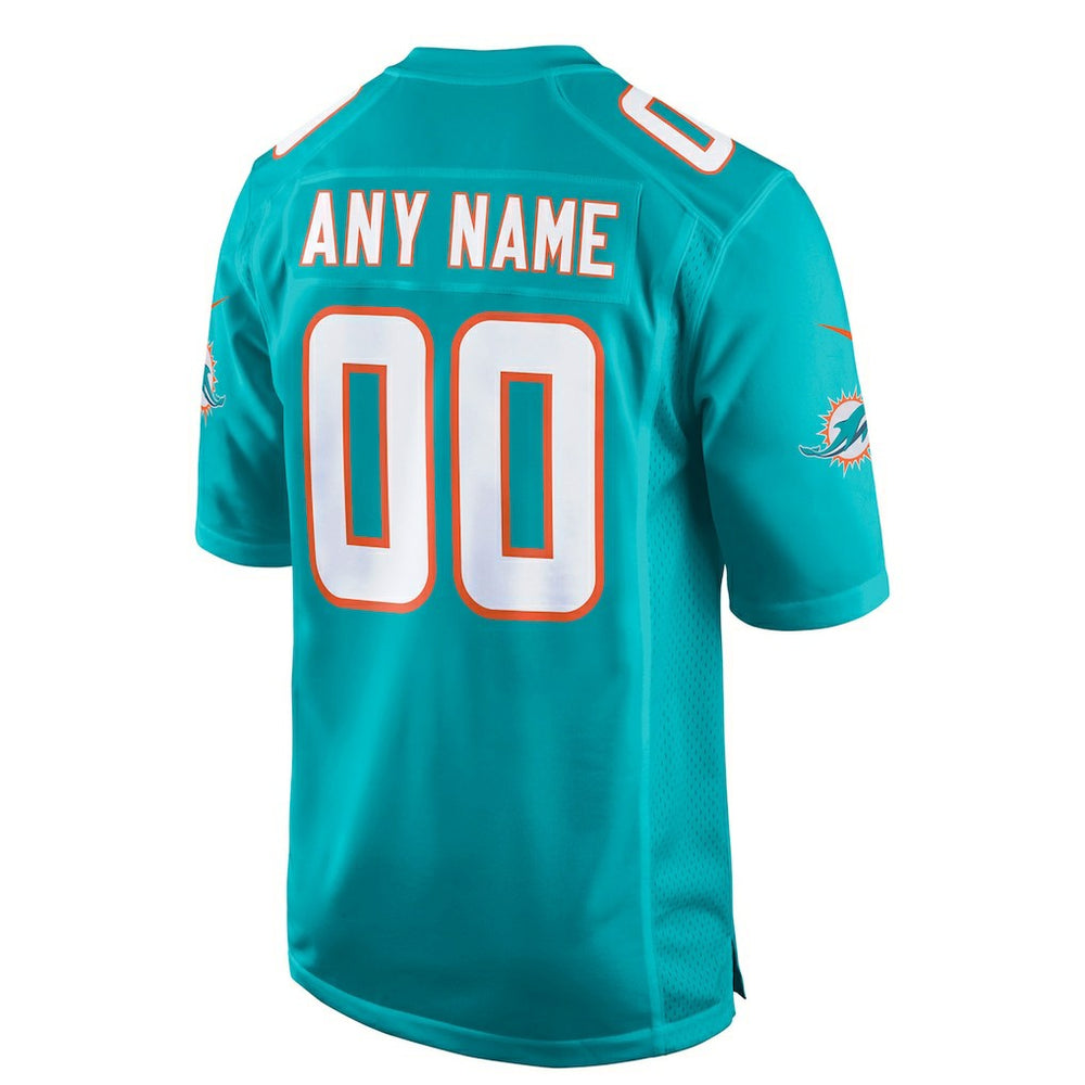 Miami Dolphins Youth Custom Game Jersey - Aqua