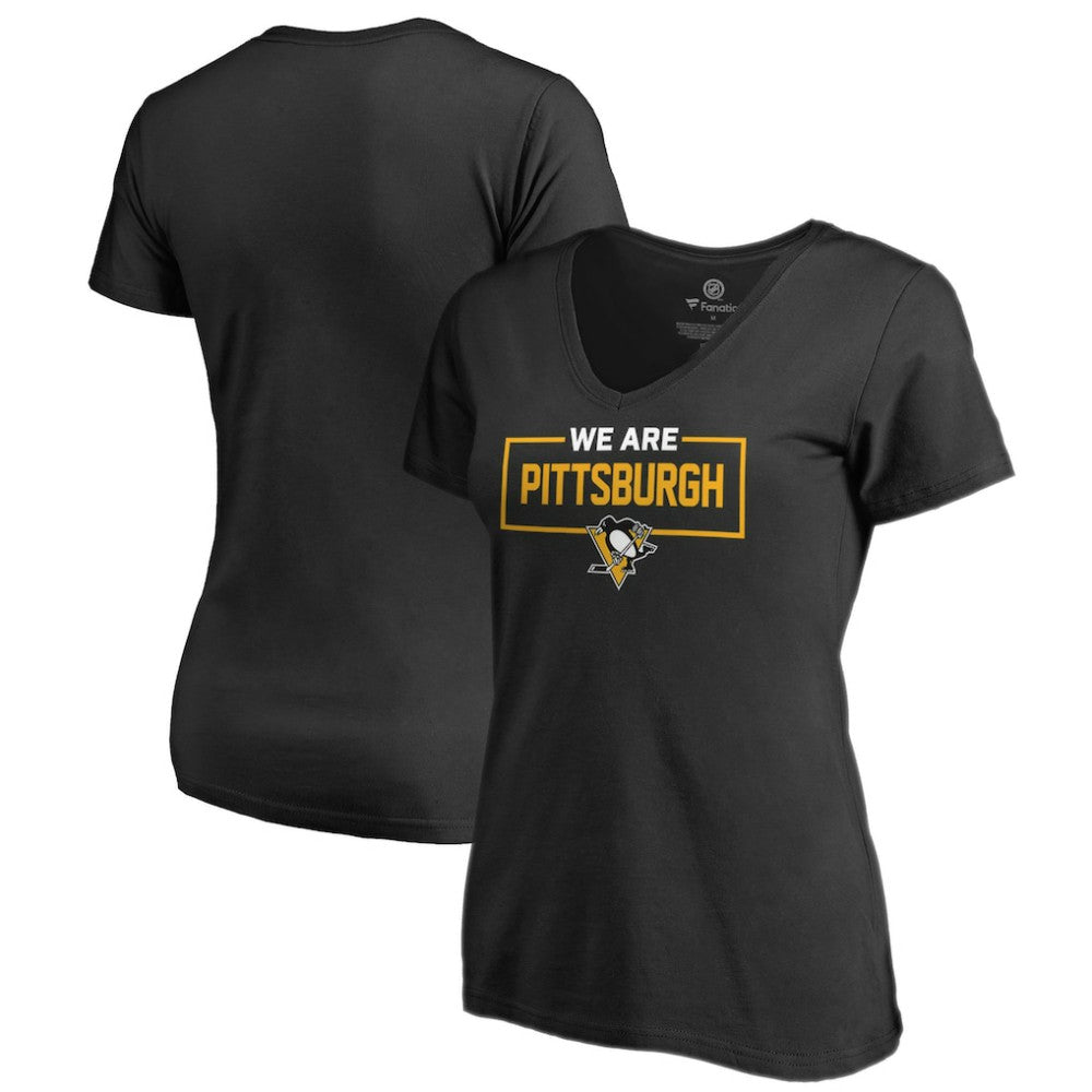 Pittsburgh Penguins Women's Iconic Collection V-Neck T-Shirt Black