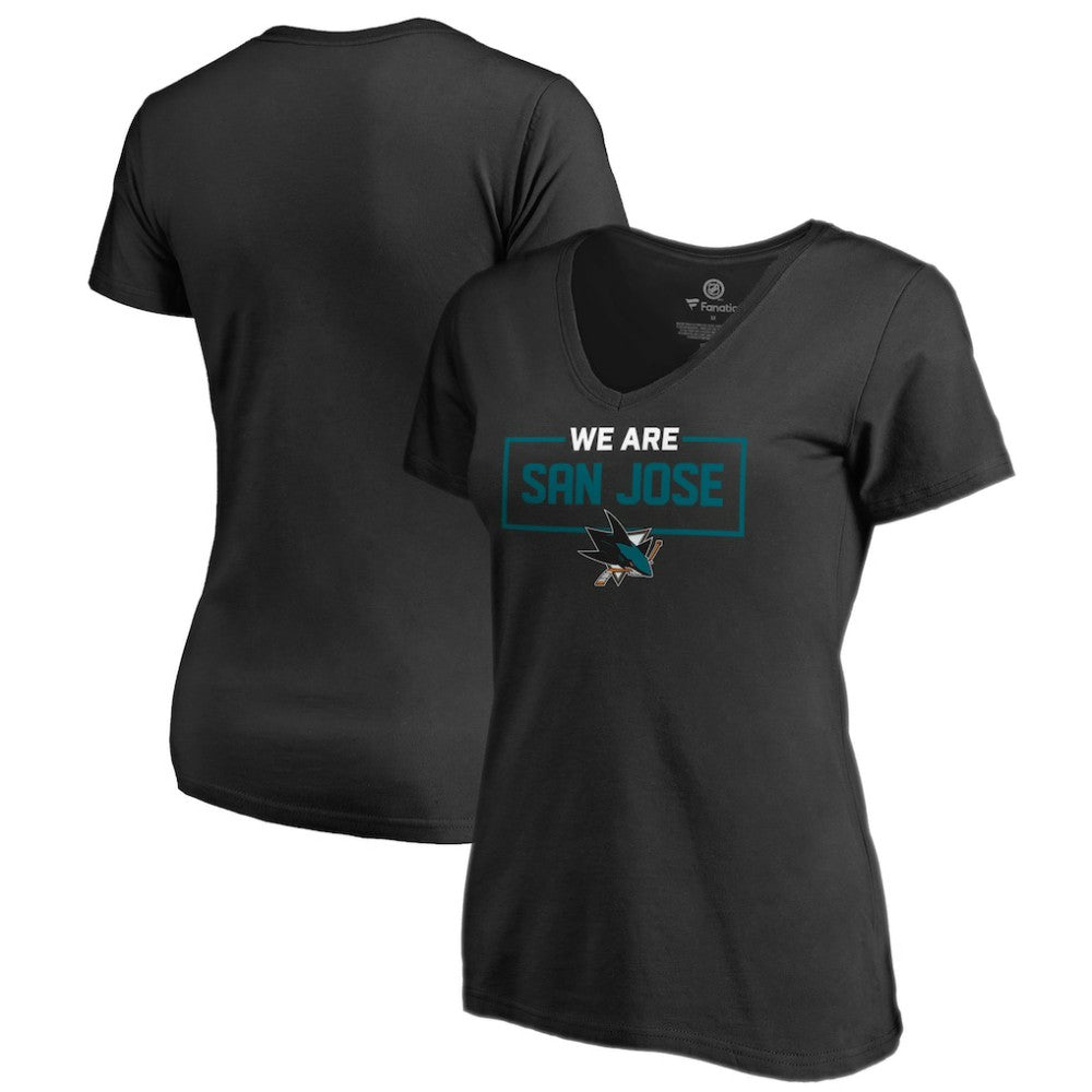 San Jose Sharks Women's Iconic Collection V-Neck T-Shirt Black