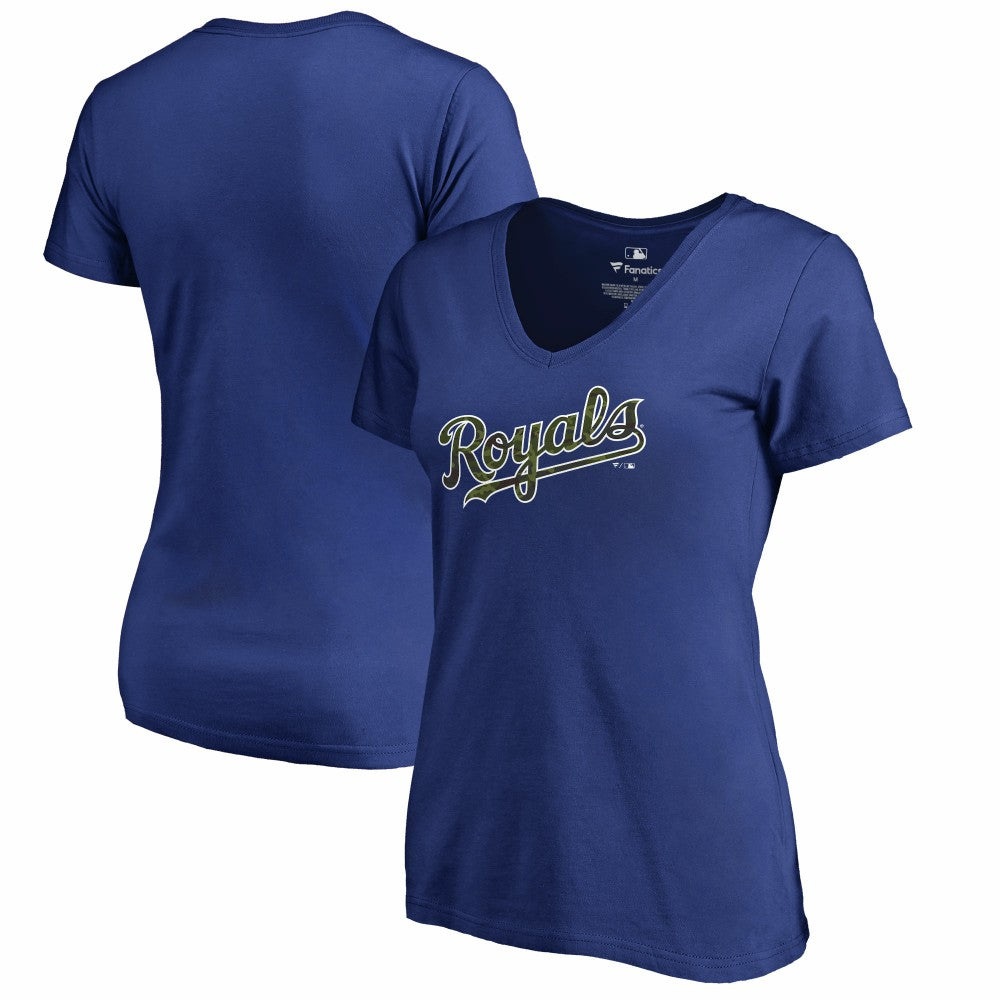 Kansas City Royals Women's Armed Forces Wordmark T-Shirt Royal